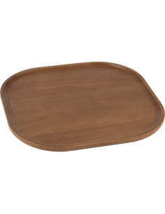 Plateau déco scandinave Rectangulaire 30 cm Bois d'hévéa Marron Luméto 