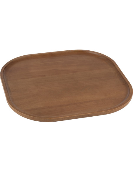 Plateau déco scandinave Rectangulaire 30 cm Bois d'hévéa Marron Luméto 