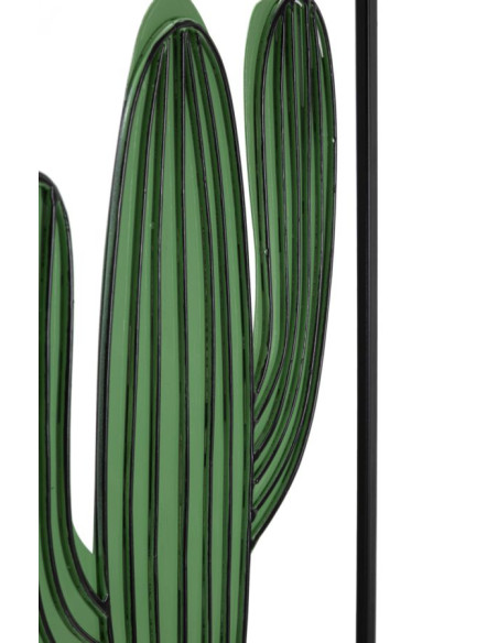 Lot de 3 Décoration murales design Plantes Grasses Métal Noir Vert Cactus