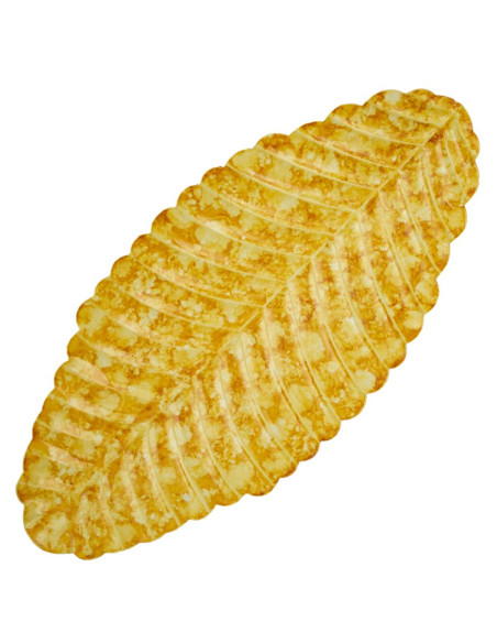 Lot de 2 Centres de table design Feuille 57 cm Métal Jaune Drop