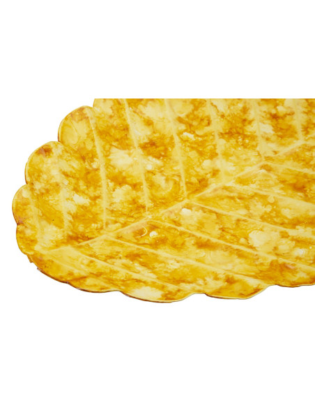 Lot de 2 Centres de table design Feuille 57 cm Métal Jaune Drop