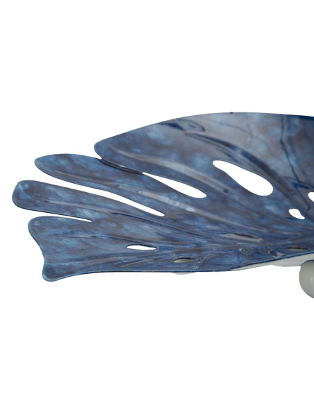 Lot de 2 Centres de table design Feuille 27 cm Métal Bleu Drop
