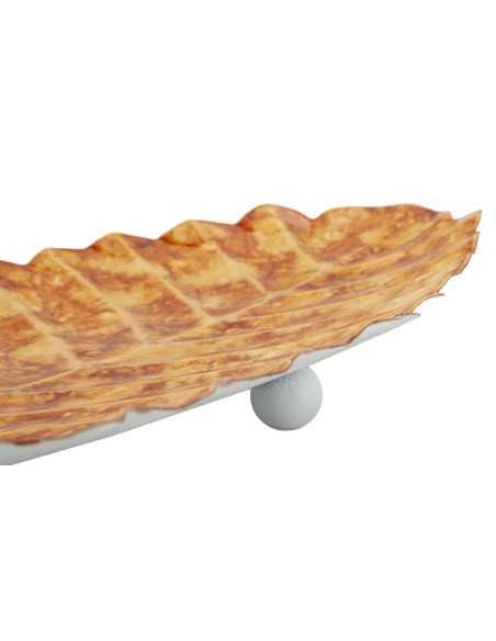 Lot de 2 Centres de table design Feuille 57 cm Métal Orange Drop