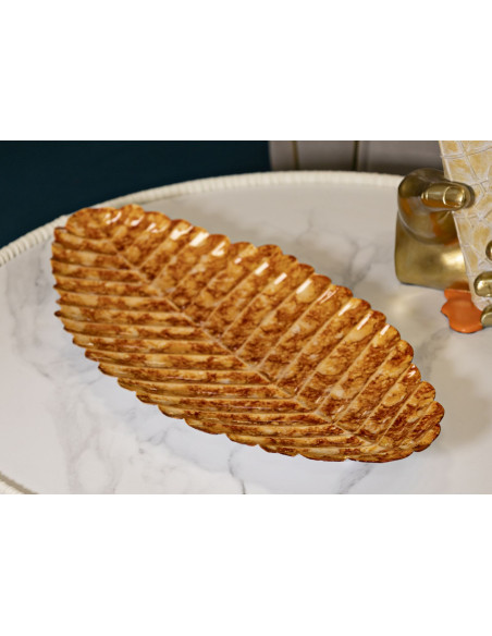 Lot de 2 Centres de table design Feuille 57 cm Métal Orange Drop