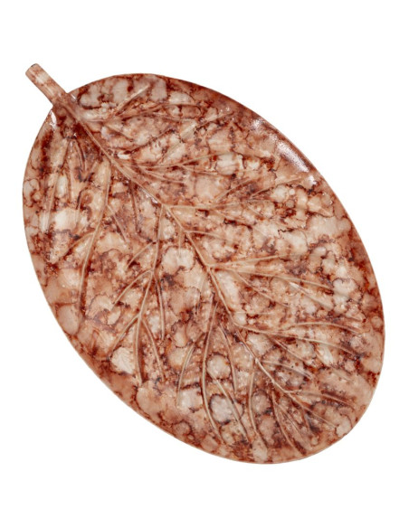 Lot de 2 Centres de table design Feuille 35 cm Métal Marron Drop