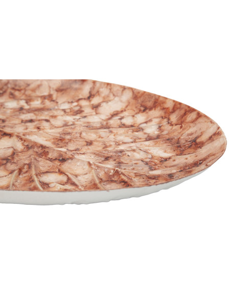 Lot de 2 Centres de table design Feuille 35 cm Métal Marron Drop