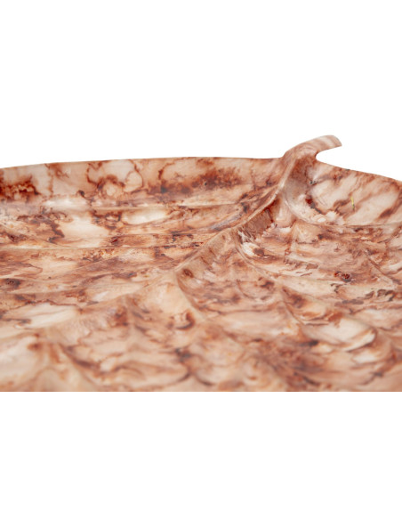 Lot de 2 Centres de table design Feuille 35 cm Métal Marron Drop