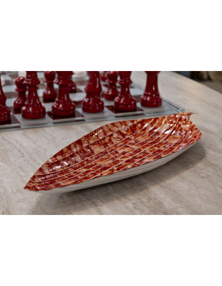 Lot de 2 Centres de table design Feuille 50 cm Métal Rouge Drop