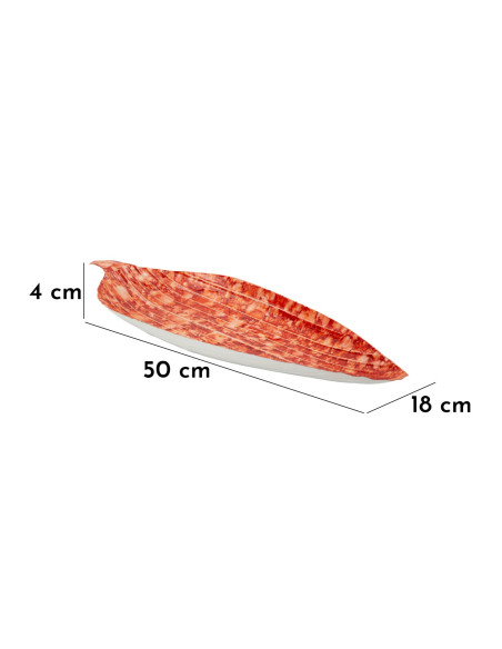 Lot de 2 Centres de table design Feuille 50 cm Métal Rouge Drop