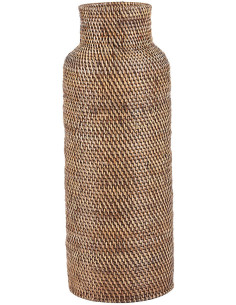 Porte-parapluies bohème chic Bouteille Hauteur 67 cm Rotin Naturel Marron Tressé The Colonial 