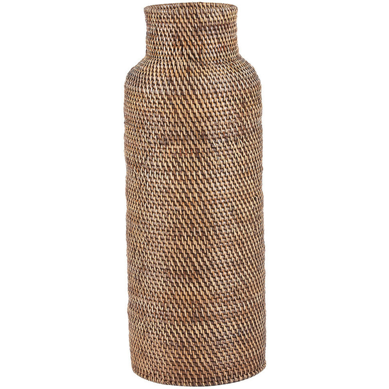 Porte-parapluies bohème chic Bouteille Hauteur 67 cm Rotin Naturel Marron Tressé The Colonial 