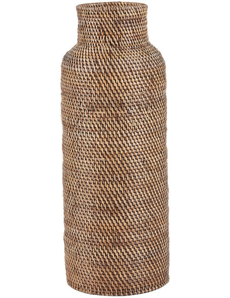 Porte-parapluies bohème chic Bouteille Hauteur 67 cm Rotin Naturel Marron Tressé The Colonial 