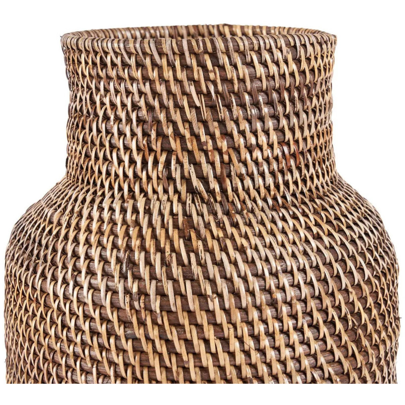 Porte-parapluies bohème chic Bouteille Hauteur 67 cm Rotin Naturel Marron Tressé The Colonial 