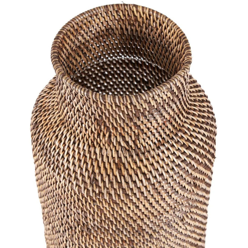 Porte-parapluies bohème chic Bouteille Hauteur 67 cm Rotin Naturel Marron Tressé The Colonial 