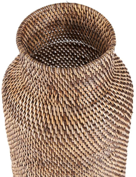 Porte-parapluies bohème chic Bouteille Hauteur 67 cm Rotin Naturel Marron Tressé The Colonial 