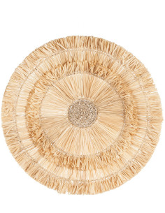 Décoration murale bohème chic ronde 60 cm Sisal Naturel Tressé The Wanita 