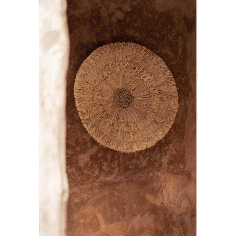 Décoration murale bohème chic ronde 60 cm Sisal Naturel Tressé The Wanita 