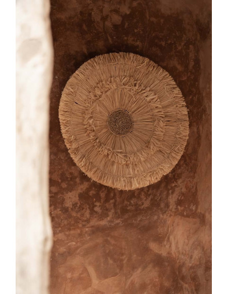 Décoration murale bohème chic ronde 60 cm Sisal Naturel Tressé The Wanita 