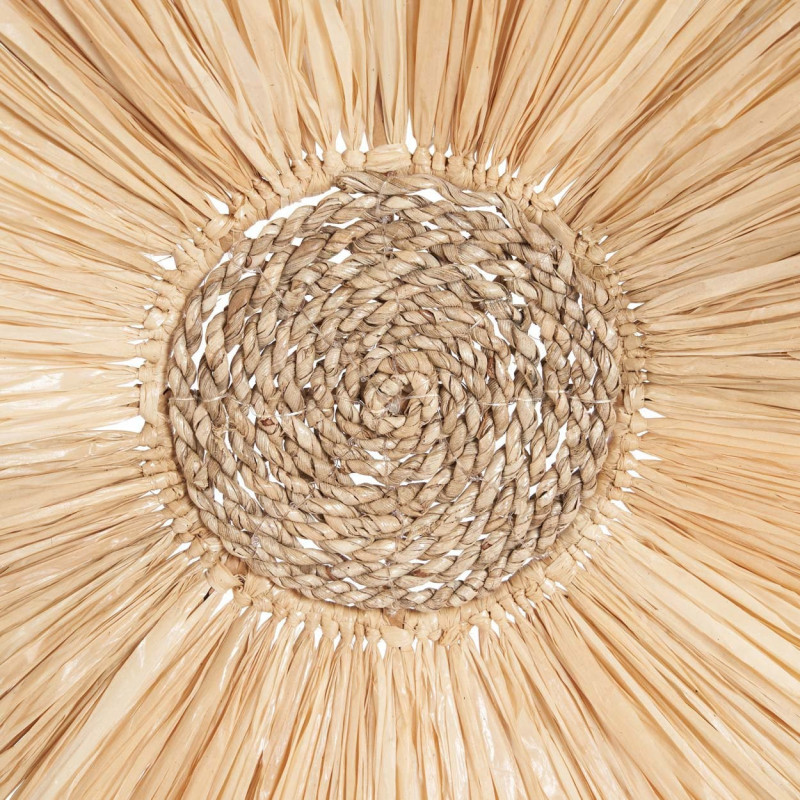 Décoration murale bohème chic ronde 60 cm Sisal Naturel Tressé The Wanita 