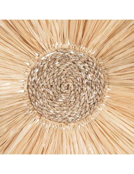 Décoration murale bohème chic ronde 60 cm Sisal Naturel Tressé The Wanita 