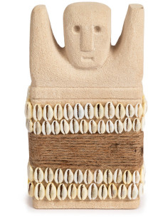 Statuette déco primitive wabi-sabi Hauteur 17 cm Grès Beige sable The Sumba Stone 