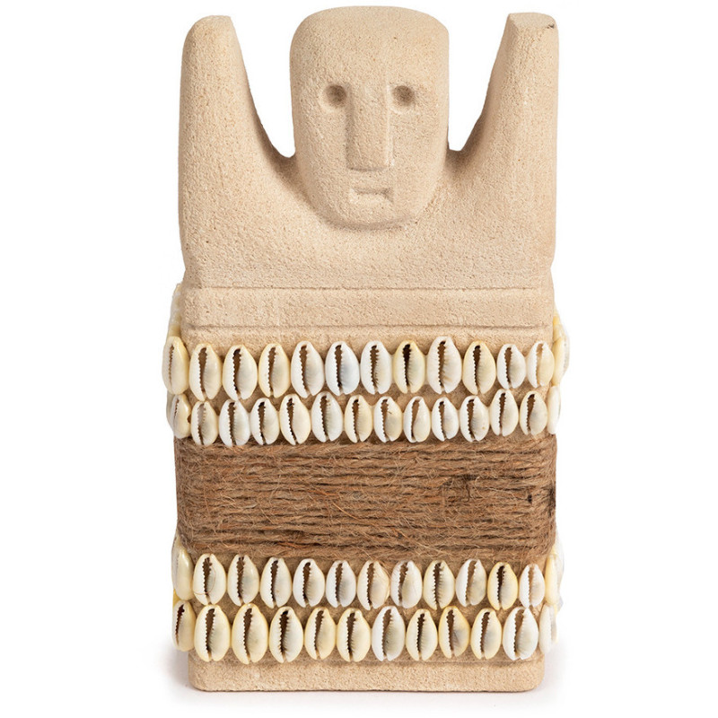 Statuette déco primitive wabi-sabi Hauteur 17 cm Grès Beige sable The Sumba Stone 