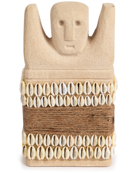 Statuette déco primitive wabi-sabi Hauteur 17 cm Grès Beige sable The Sumba Stone 