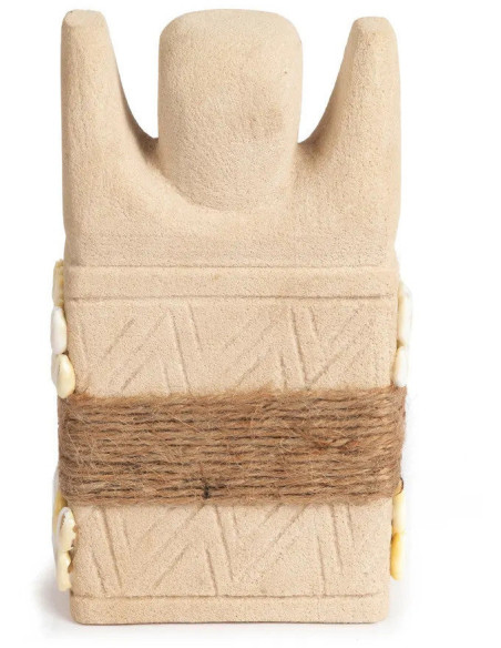 Statuette déco primitive wabi-sabi Hauteur 17 cm Grès Beige sable The Sumba Stone 