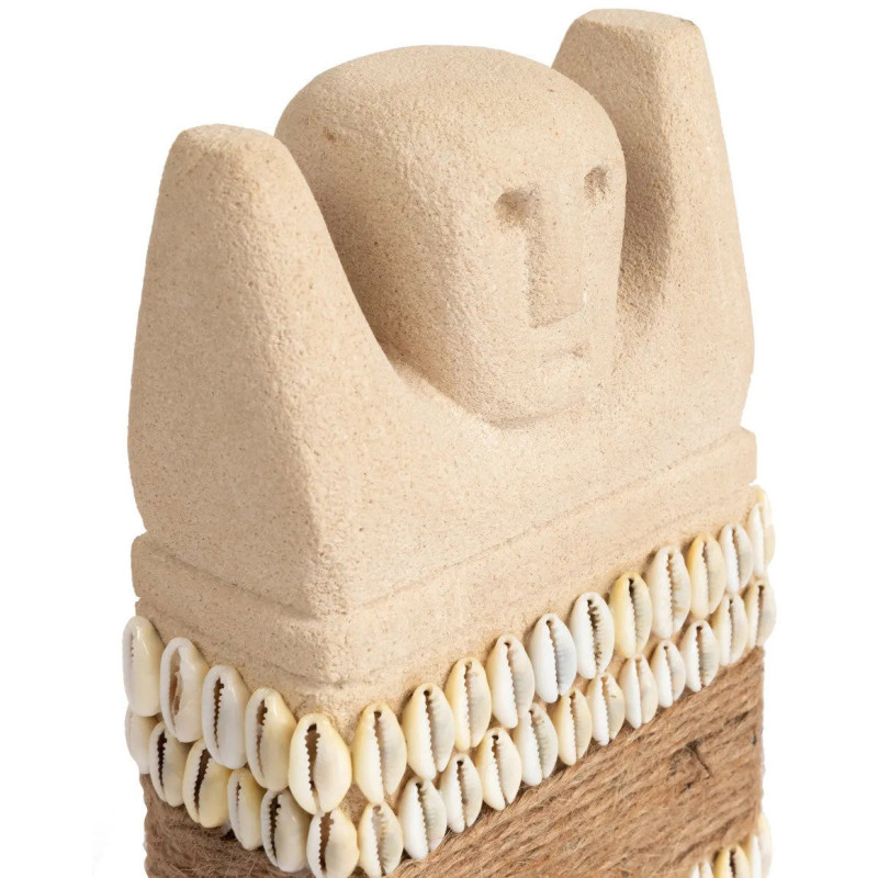Statuette déco primitive wabi-sabi Hauteur 17 cm Grès Beige sable The Sumba Stone 