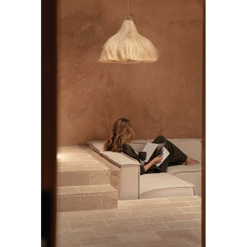 Grand Abat-jour bohème Cheveux 60 cm Herbe Naturel The Rami 