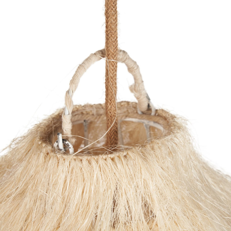 Grand Abat-jour bohème Cheveux 60 cm Herbe Naturel The Rami 