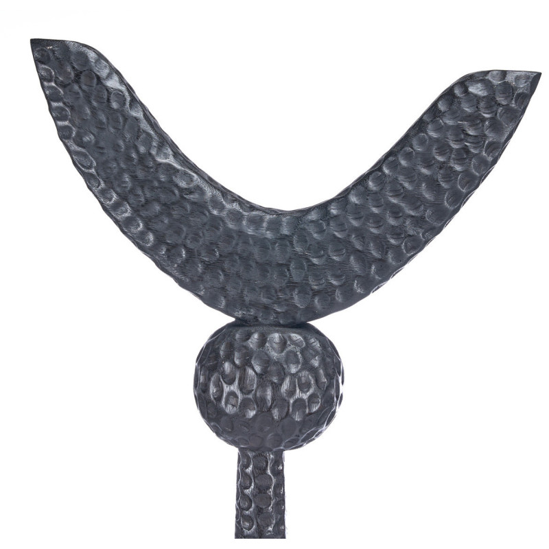 Grande Sculpture déco ethnique chic Totem H 190 cm Bois de manguier Noir The Totemic Touch 