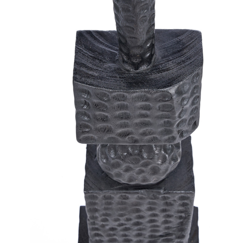 Grande Sculpture déco ethnique chic Totem H 190 cm Bois de manguier Noir The Totemic Touch 