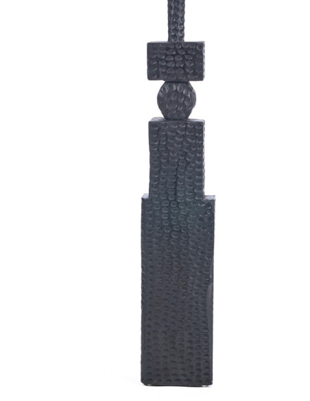 Grande Sculpture déco ethnique chic Totem H 190 cm Bois de manguier Noir The Totemic Touch 