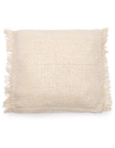 Housse de coussin XL Carrée 60x60 en Coton Crème avec franges The Oh My Gee 