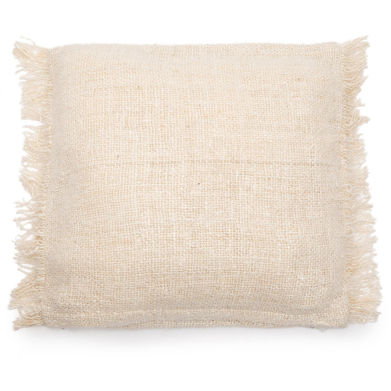 Housse de coussin XL Carrée 60x60 en Coton Crème avec franges The Oh My Gee 
