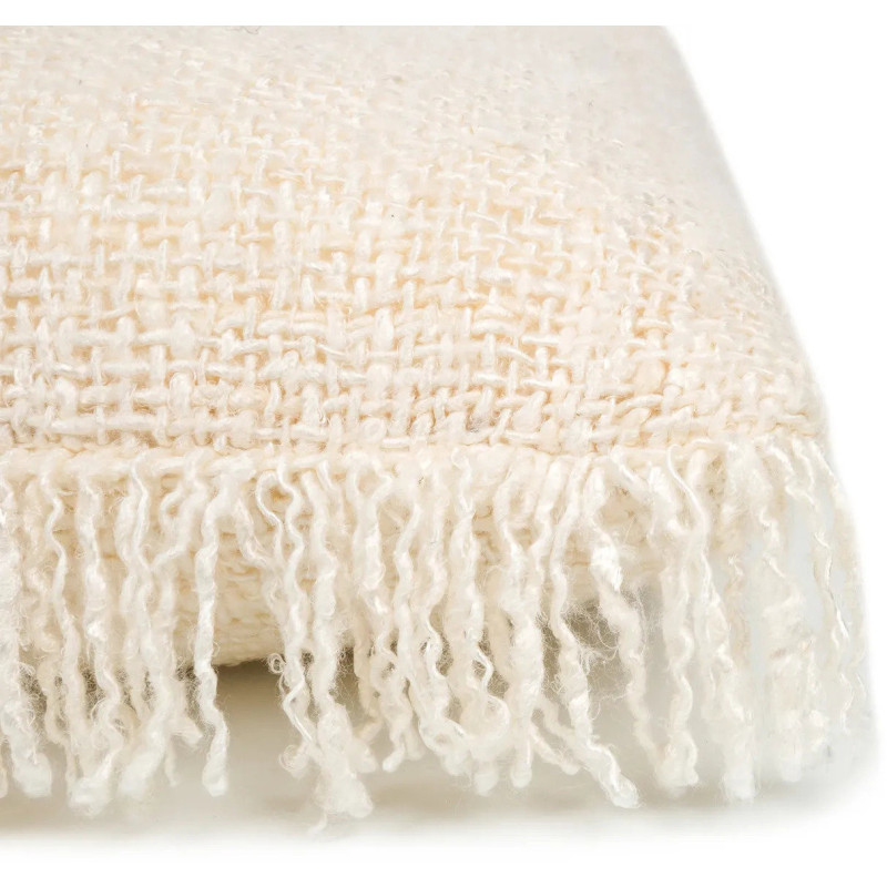 Housse de coussin XL Carrée 60x60 en Coton Crème avec franges The Oh My Gee 