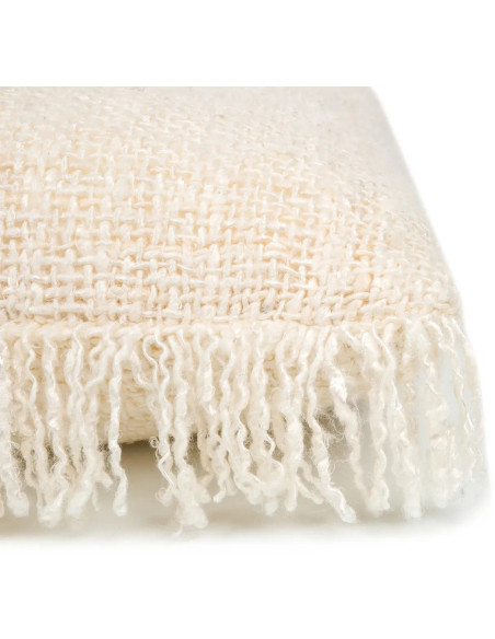 Housse de coussin XL Carrée 60x60 en Coton Crème avec franges The Oh My Gee 
