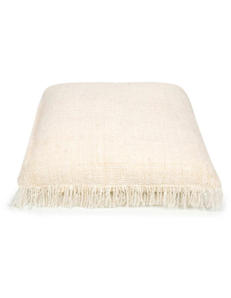 Housse de coussin XL Carrée 60x60 en Coton Crème avec franges The Oh My Gee 