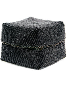 Boite de rangement originale 20 cm en Perle Bambou Noir The Beaded 