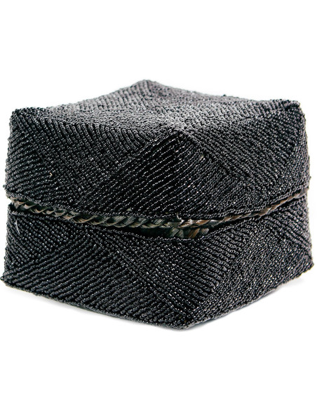 Boite de rangement originale 20 cm en Perle Bambou Noir The Beaded 
