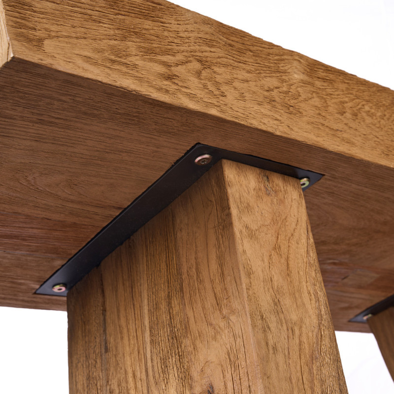 Console rustique chic Rectangulaire 86 cm Bois de teck Naturel The Stance 