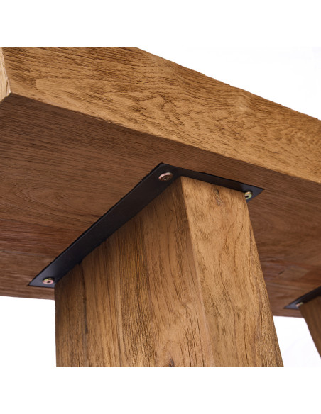 Console rustique chic Rectangulaire 86 cm Bois de teck Naturel The Stance 