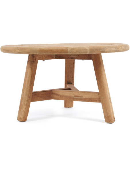 Table basse moderne Ronde 80 cm en Bois de teck recyclé Naturel The Fusuma 