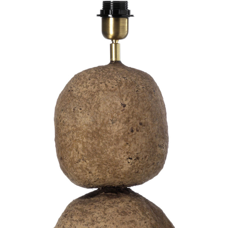 Grand Lampadaire sur pied ethnique organique H 153 cm Papier mâché Brun terre Tissu Beige The Lampatha Christie 