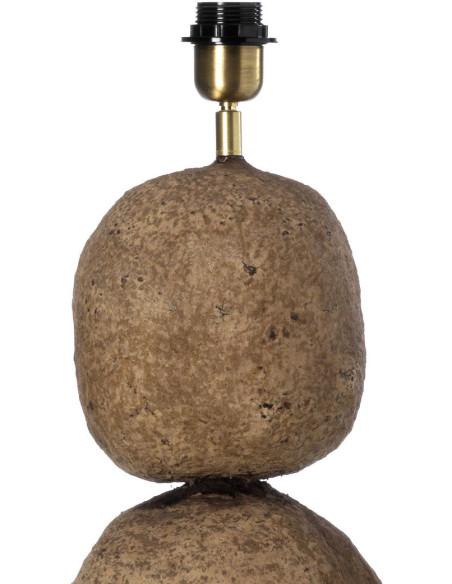 Grand Lampadaire sur pied ethnique organique H 153 cm Papier mâché Brun terre Tissu Beige The Lampatha Christie 