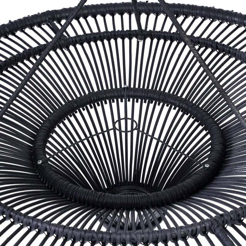 Abat jour original XL pour suspension 110 cm en Rotin Noir The Sky 
