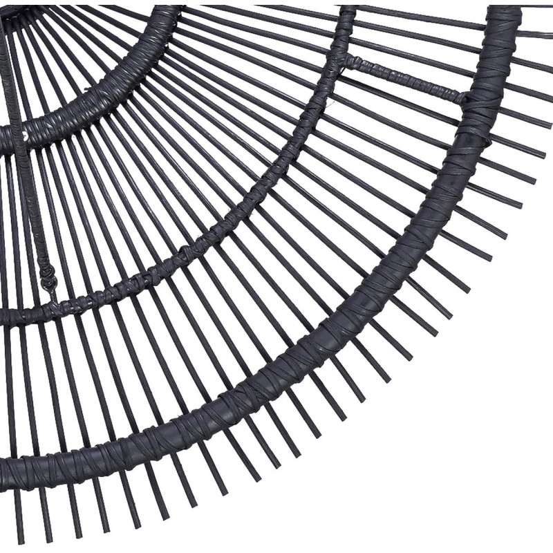 Abat jour original XL pour suspension 110 cm en Rotin Noir The Sky 