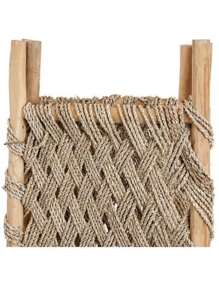 Paravent original Bohème chic 3 panneaux en Bois de teck Herbe de mer Naturel The Room Divider 