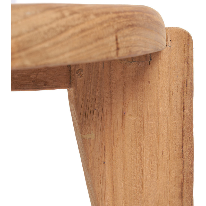Table basse moderne Ronde 80 cm en Bois de teck recyclé Naturel The Wabi Sabi 